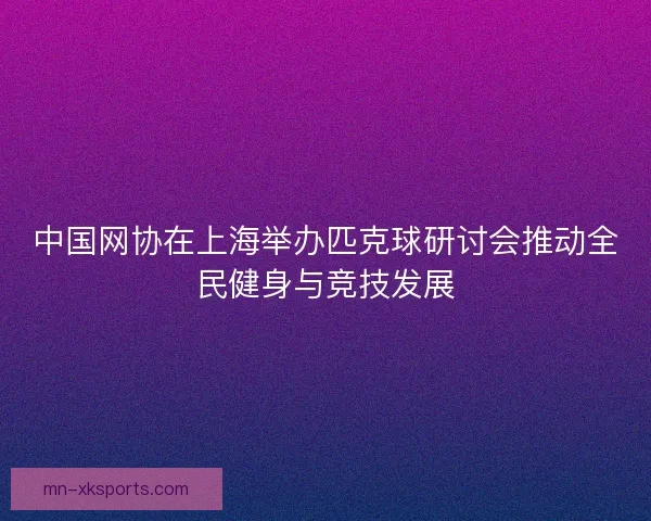 中国网协在上海举办匹克球研讨会推动全民健身与竞技发展