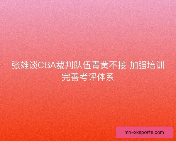 张雄谈CBA裁判队伍青黄不接 加强培训完善考评体系